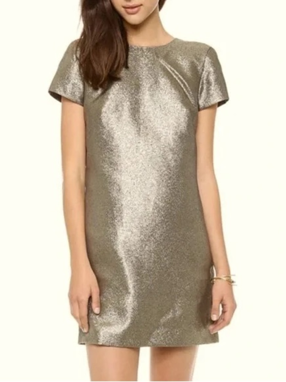 Madewell Metallic Gold Mini Dress - Size 6